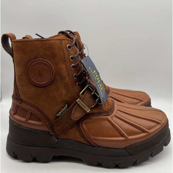 Men's Polo Ralph Lauren Oslo High Waterproof Boots Brown Leather - Picture 5 of 10